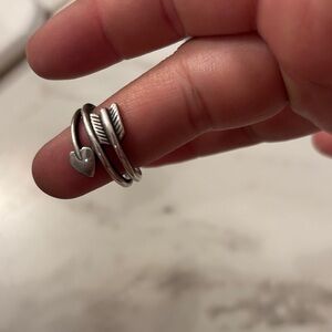 James Avery Silver Heart and Arrow Ring